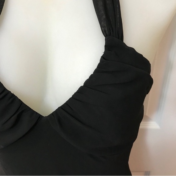 ESPRIT Lined Black Chifon Halter Dress 8 (Small) - Picture 2 of 15